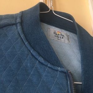 Marine layer denim pattern jacket